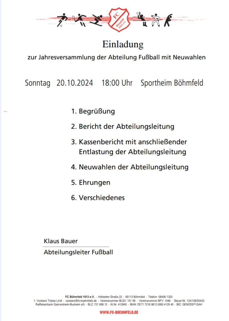 Abteilung Fußball Neuwahlen