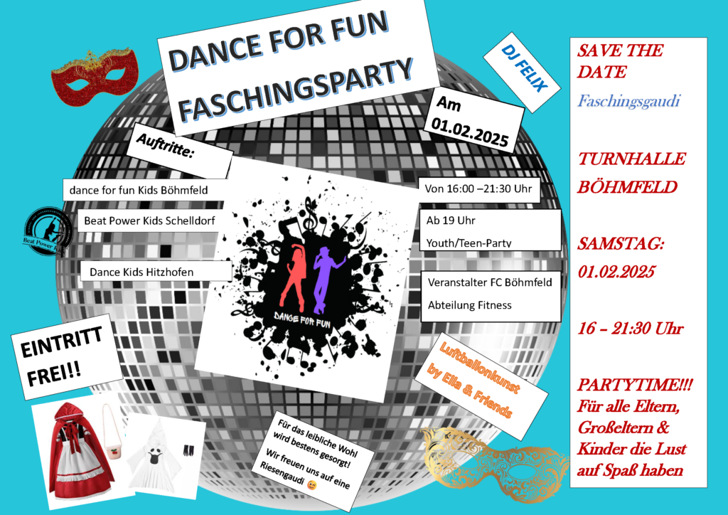 Dance for fun faschingsparty Flyer